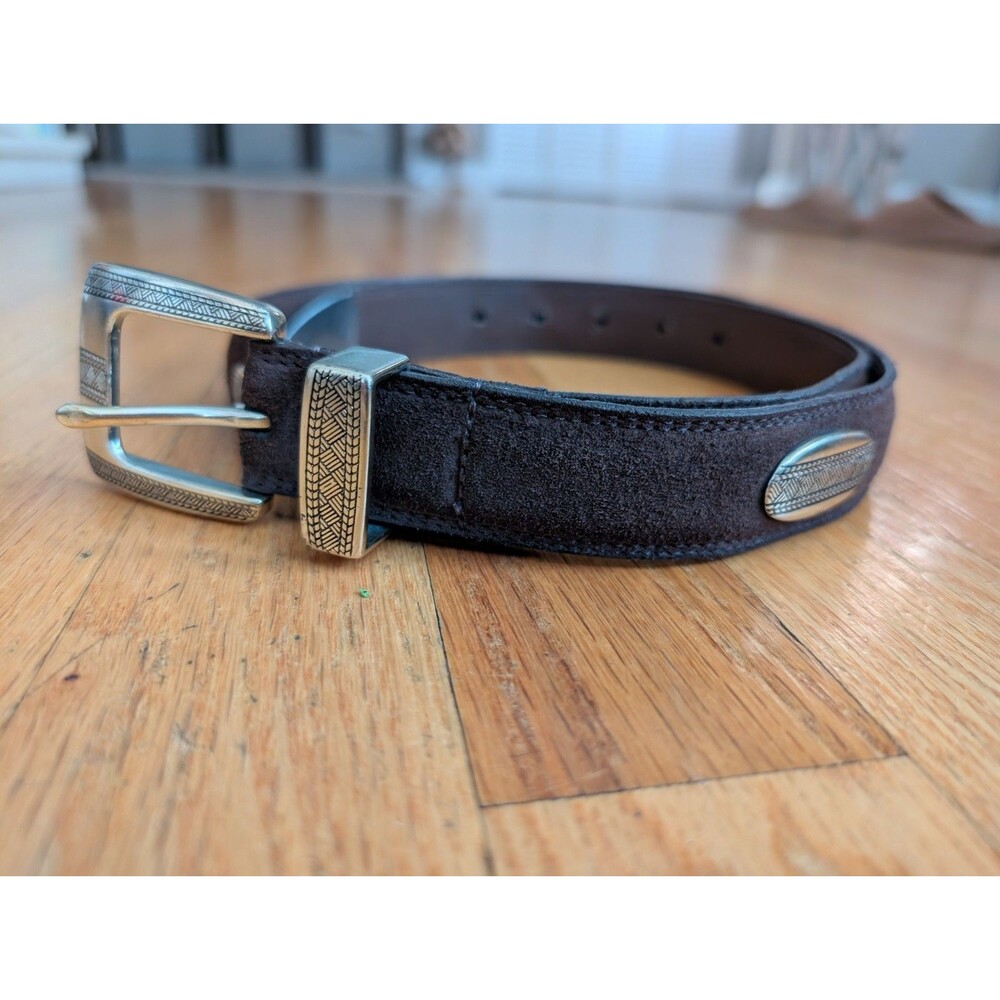 Footjoy FJ Golf Belt Mens Size 36 Brown Leather Made In Canada Silver Metal